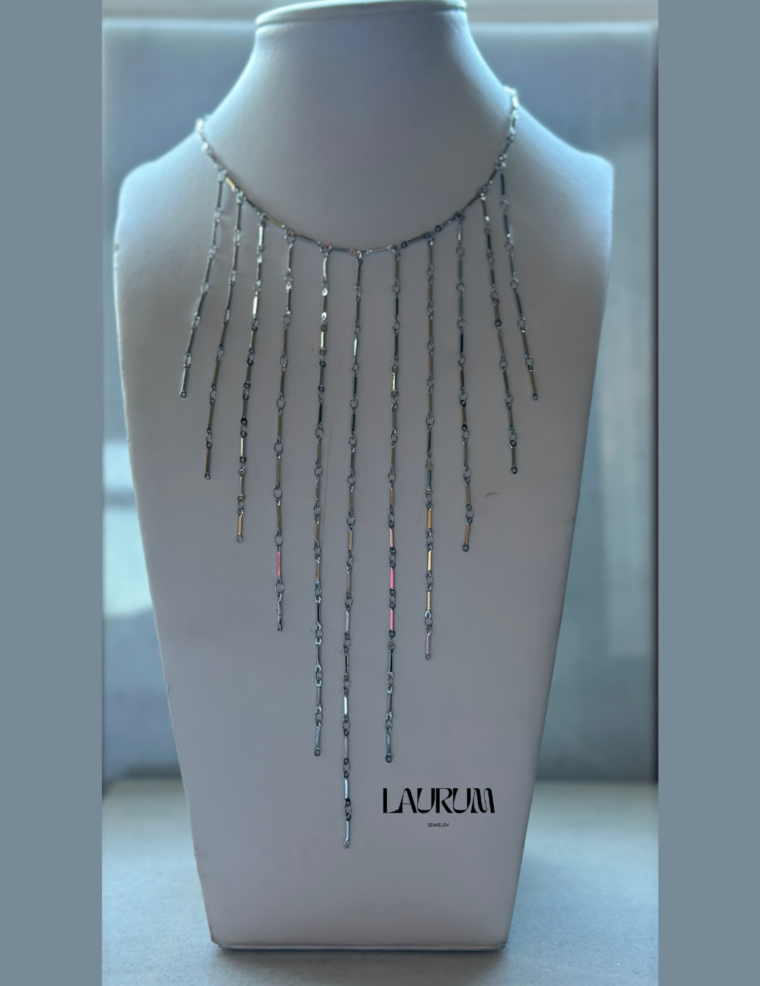 Collar cascada Plateado