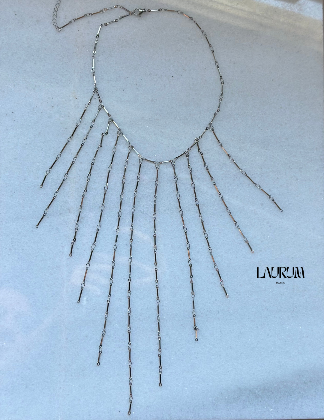 Collar cascada Plateado