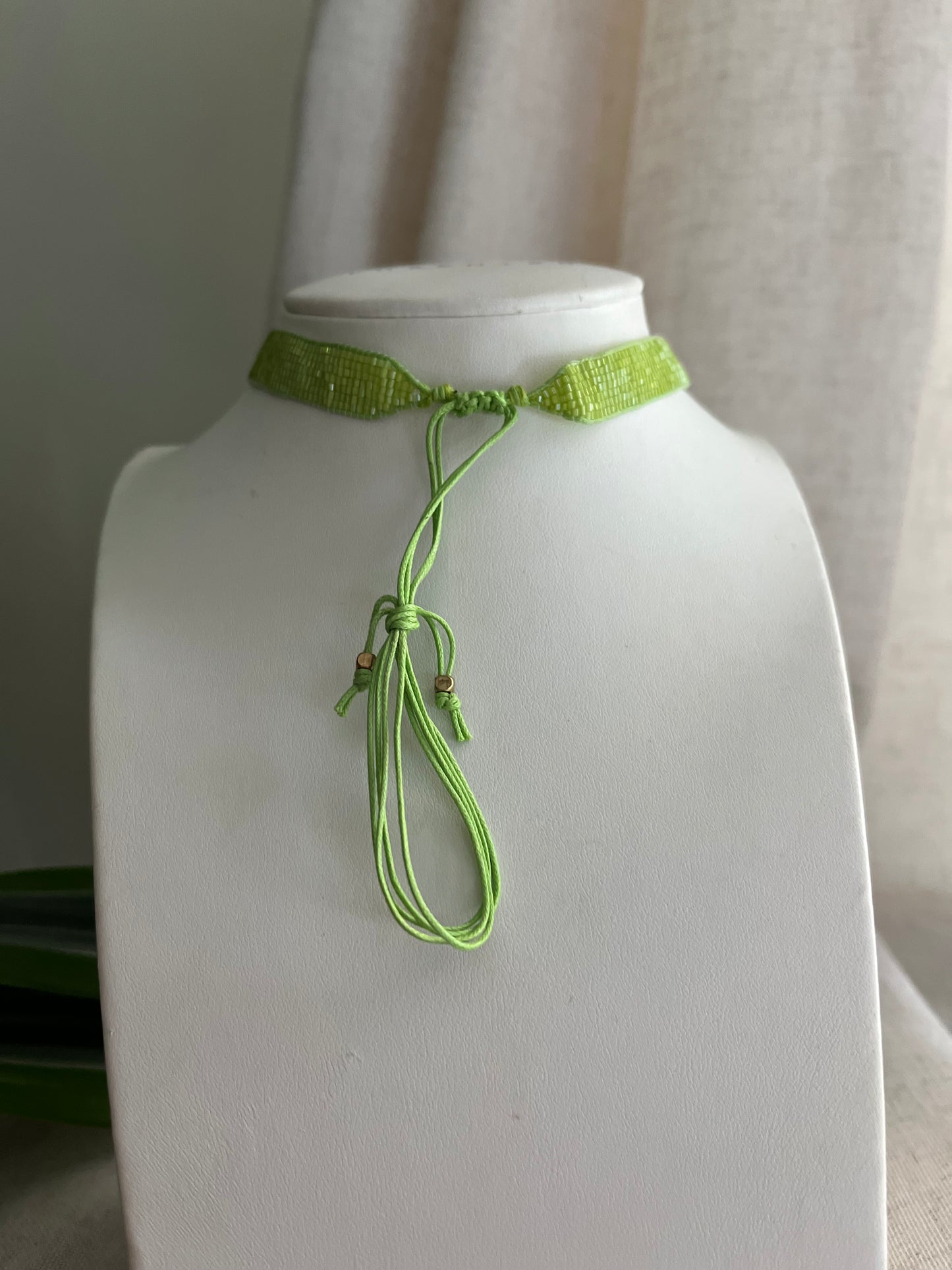Choker abalorios verde