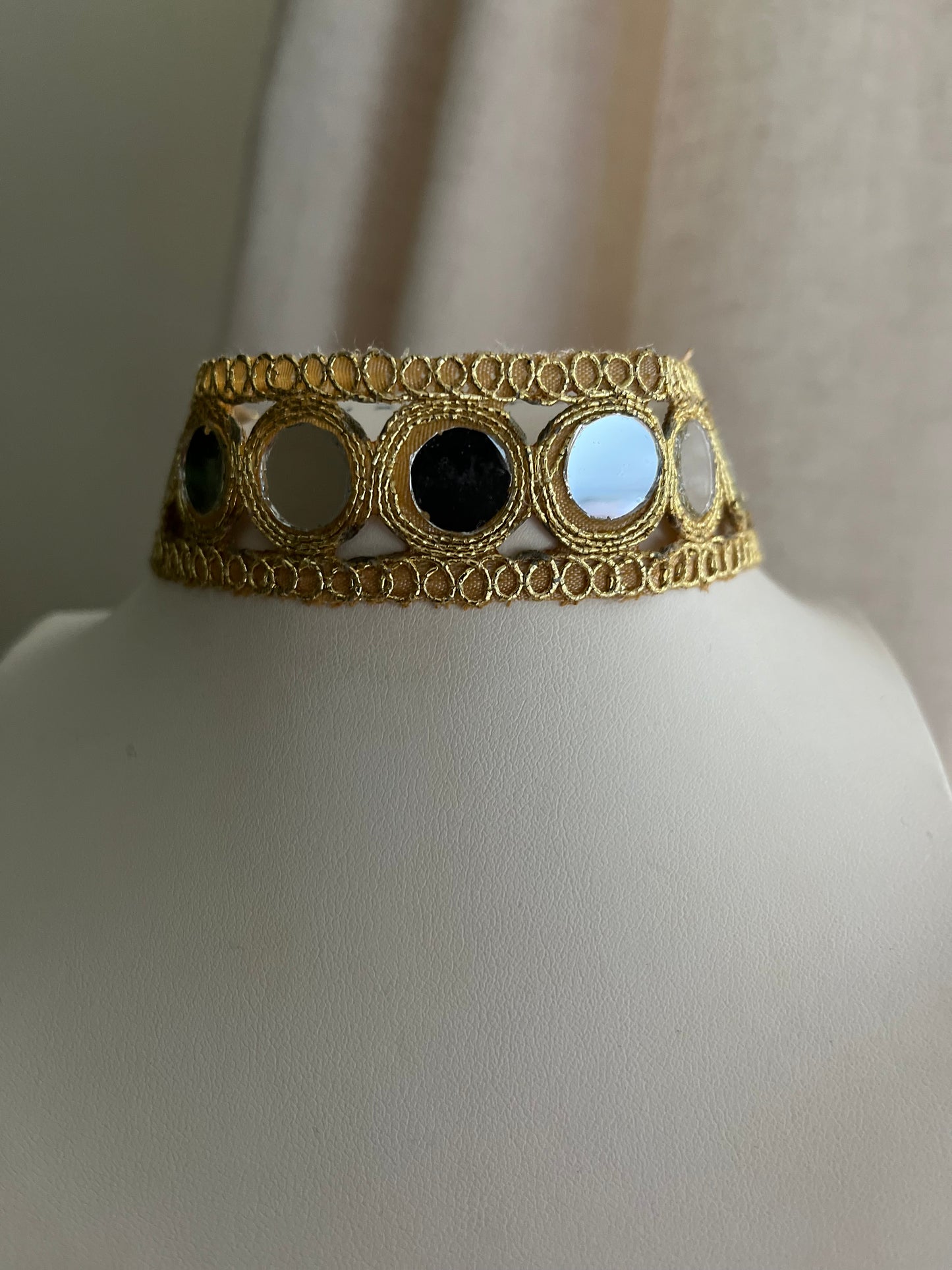 Choker tela espejo círculo