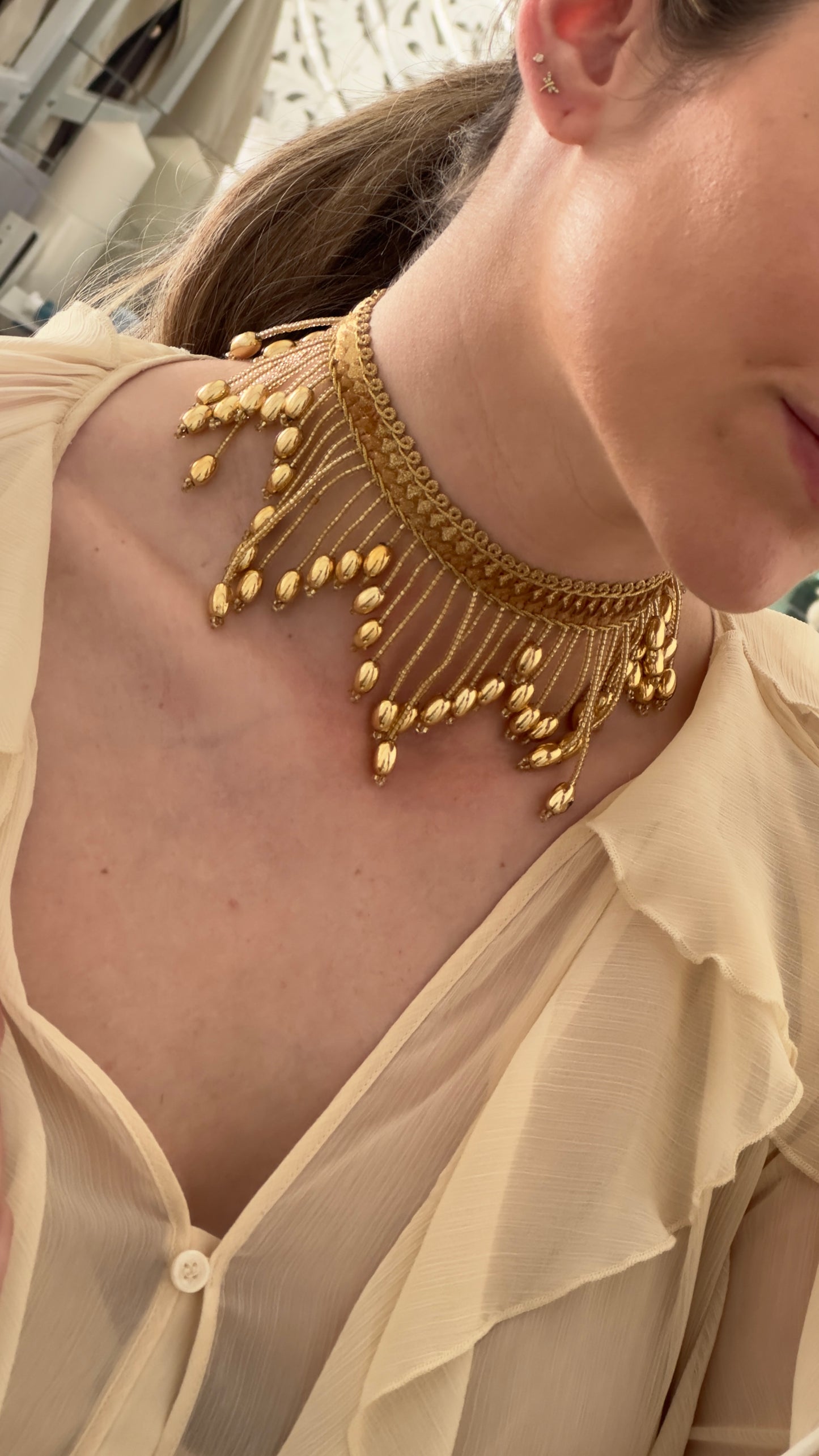 Choker tela flecos