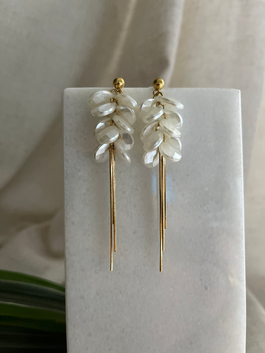 Pendientes fleco perla