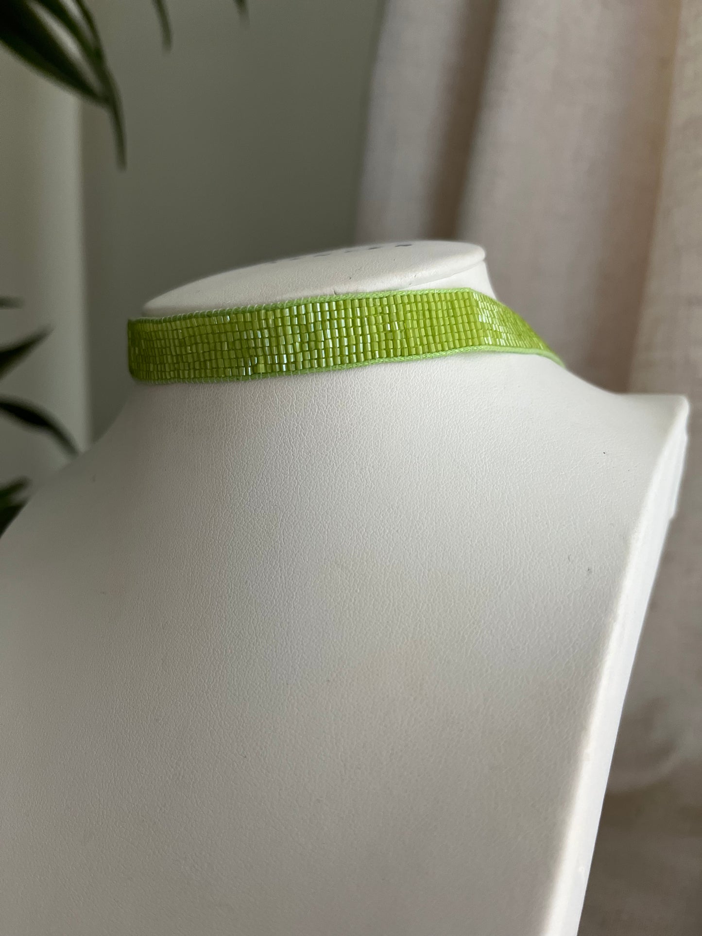 Choker abalorios verde