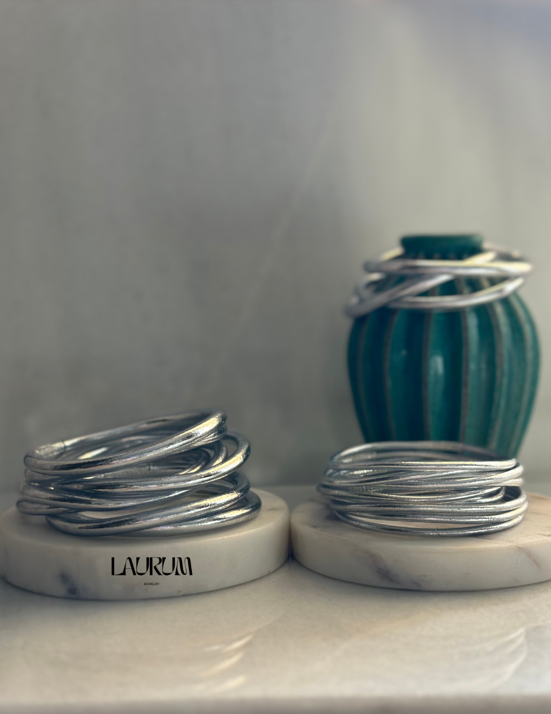 Pulseras Pan de Oro Plateadas